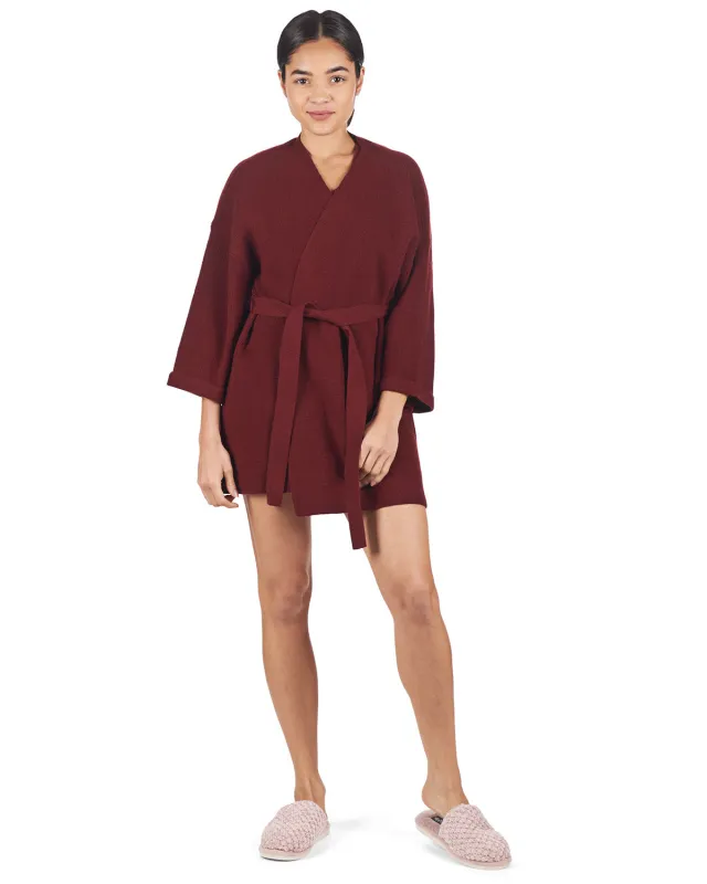 Women's Warm Sweater Knit Short Open-Front Lounge Robe sold by MeMoi