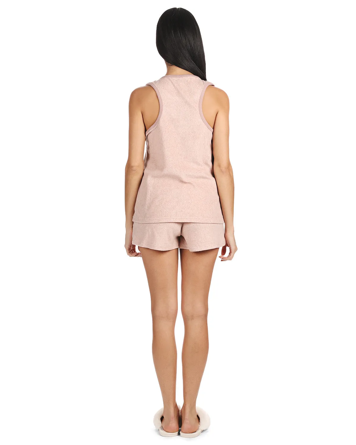 Women's 2 Piece Cozy Fleece Tank Top and Shorts Pajama Set sold by MeMoi product image thumbnail 3