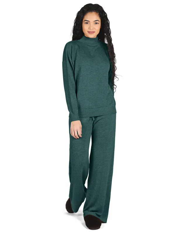 Women's Turtleneck Sweater and Knit Pants Lounge Set sold by MeMoi