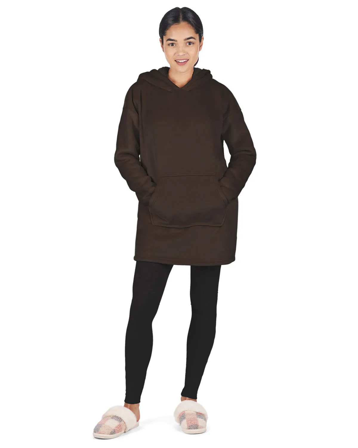 Women's Sherpa-Lined Soft Velour Hooded Lounge Top sold by MeMoi product image thumbnail 2