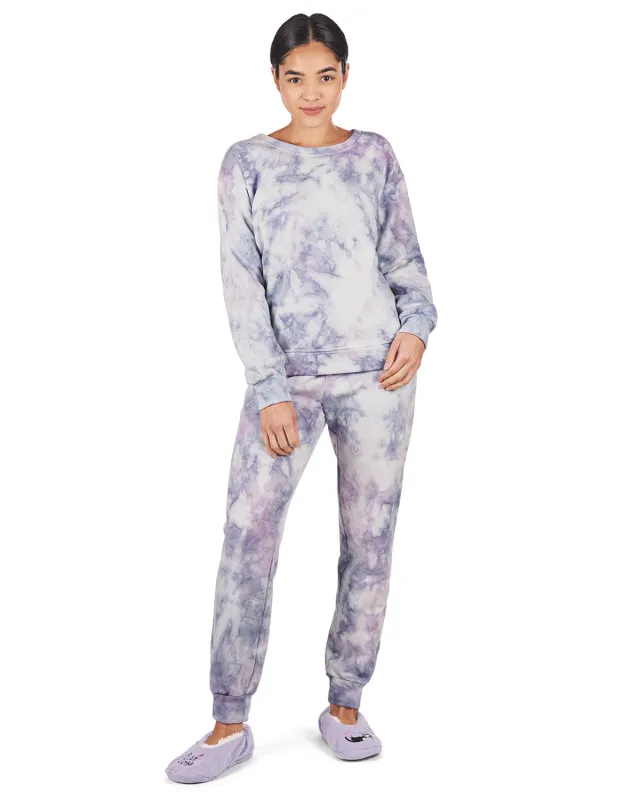 Women's Tie Dye French Terry Cotton Blend Jogger Pants Set sold by MeMoi
