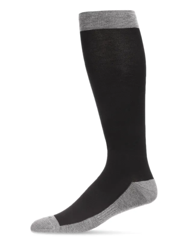 Men's Two-Tone Contrast Bamboo Blend 8-15mmHg Graduated Compression Socks sold by MeMoi