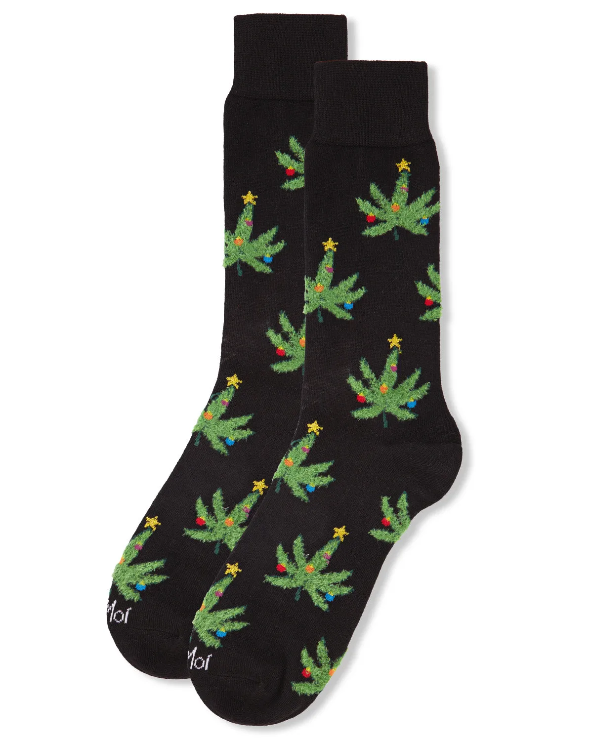 Men's Marijuana Leaf Trees Holiday Novelty Crew Sock sold by MeMoi product image thumbnail 3