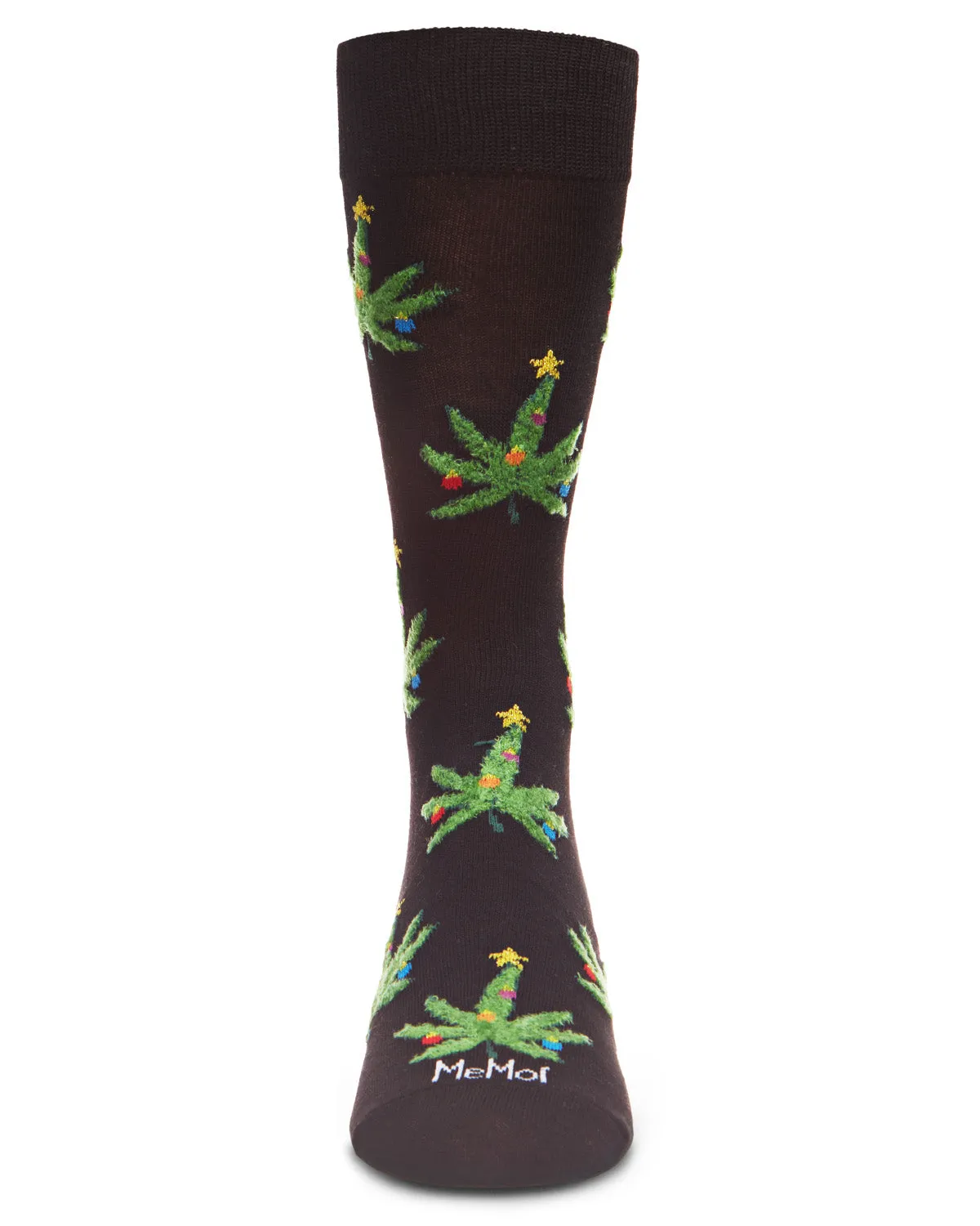 Men's Marijuana Leaf Trees Holiday Novelty Crew Sock sold by MeMoi product image thumbnail 2