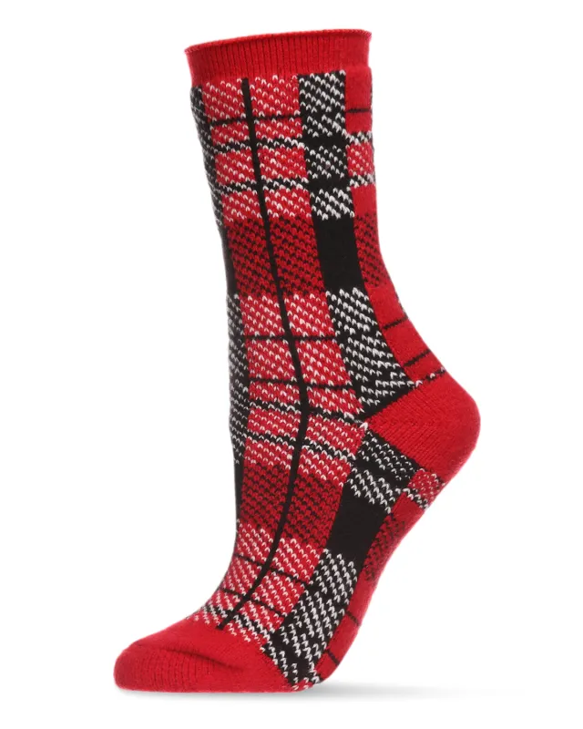 Women's Plaid Buttersoft Cozy Crew Socks sold by MeMoi