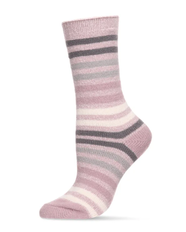 Women's Multicolor Stripe Buttersoft Cozy Crew Socks sold by MeMoi