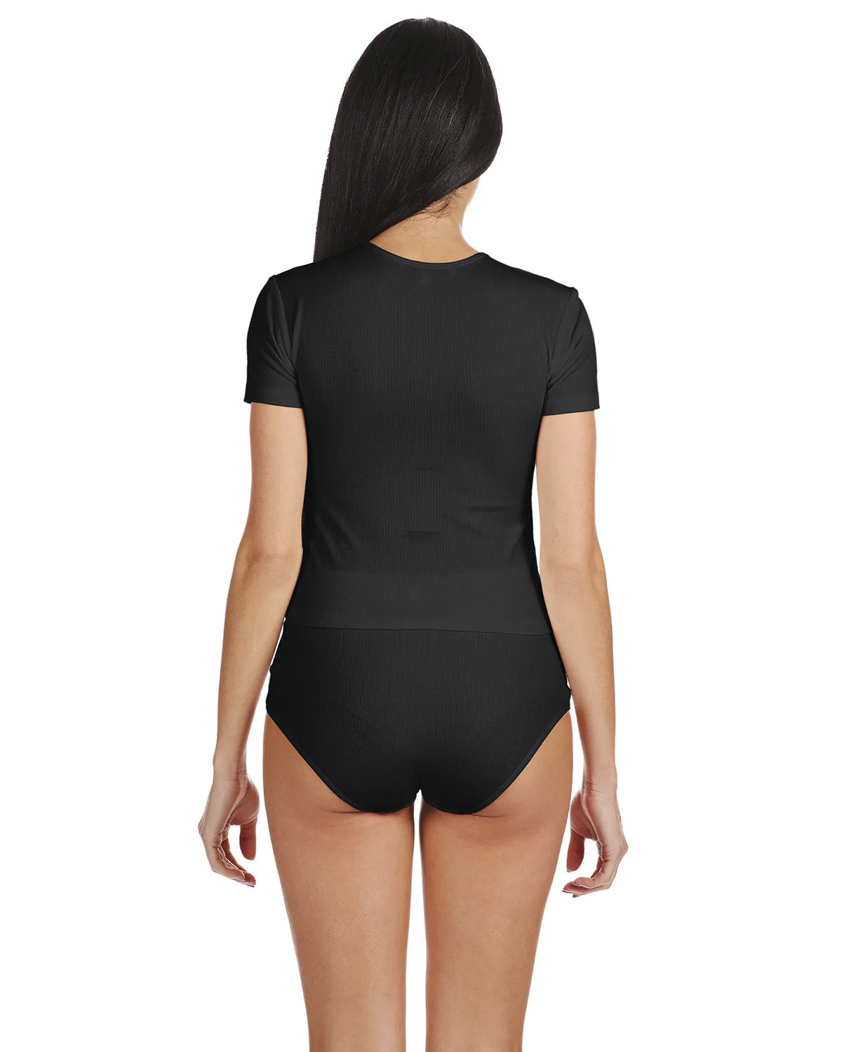 Women's Luxe Rib T-Shirt and Full Coverage Brief Set sold by MeMoi product image thumbnail 3