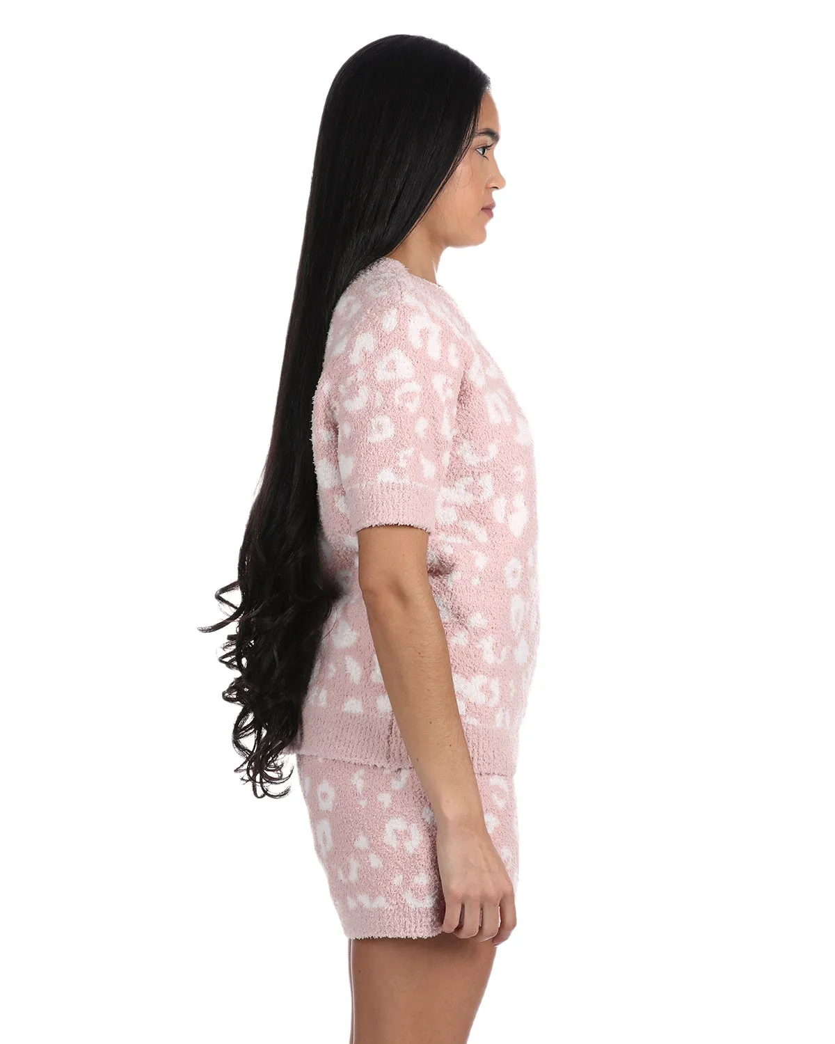 Women's Leopard Print Soft Cozy Knit Lounge Shorts sold by MeMoi product image thumbnail 2