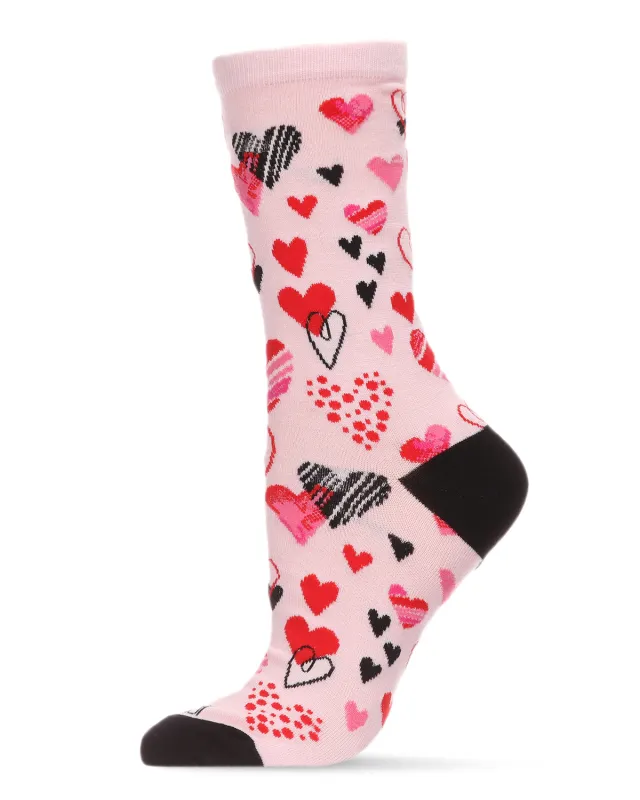 Heart Explosion Bamboo Blend Crew Socks sold by MeMoi