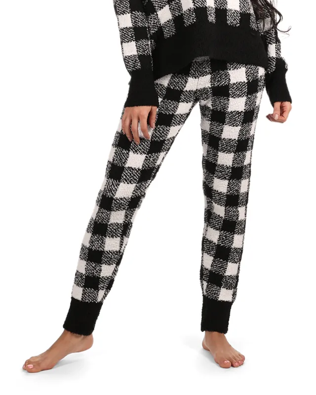 Women's Buffalo Check Soft and Cozy Knit Jogger Pants sold by MeMoi