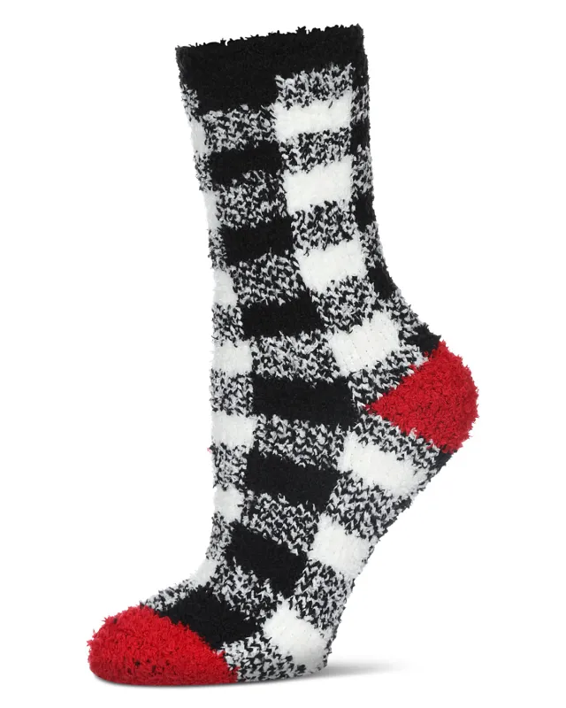 Women's Classic Buffalo Plaid Cozy Crew Socks sold by MeMoi
