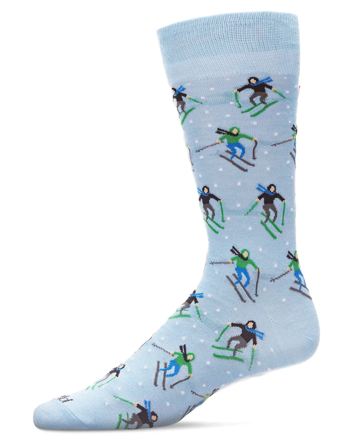 Men's "Skier's Paradise" Rayon from Bamboo Blend Novelty Crew Sock sold by MeMoi