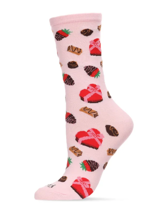 Box Of Chocolates Bamboo Blend Crew Socks sold by MeMoi