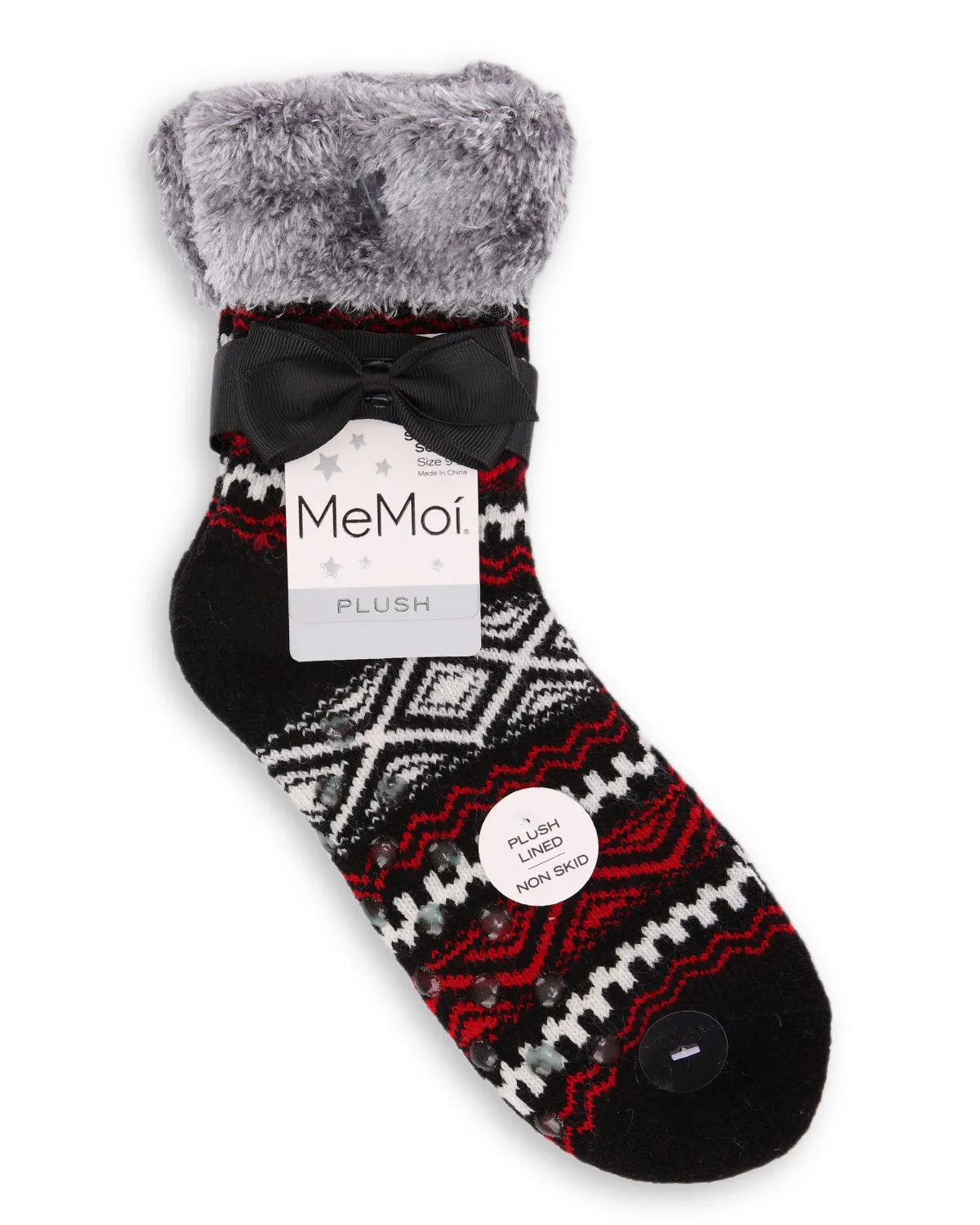 Women's Aztec Fairisle Plush Cabin Socks sold by MeMoi product image thumbnail 3