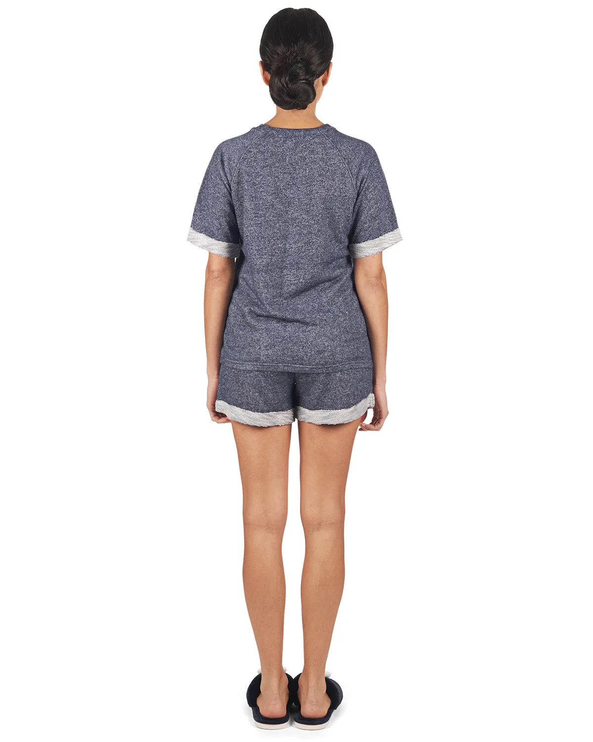 Women's Terry Slub Knit Two-Tone Matching Short and T-Shirt Set sold by MeMoi product image thumbnail 3