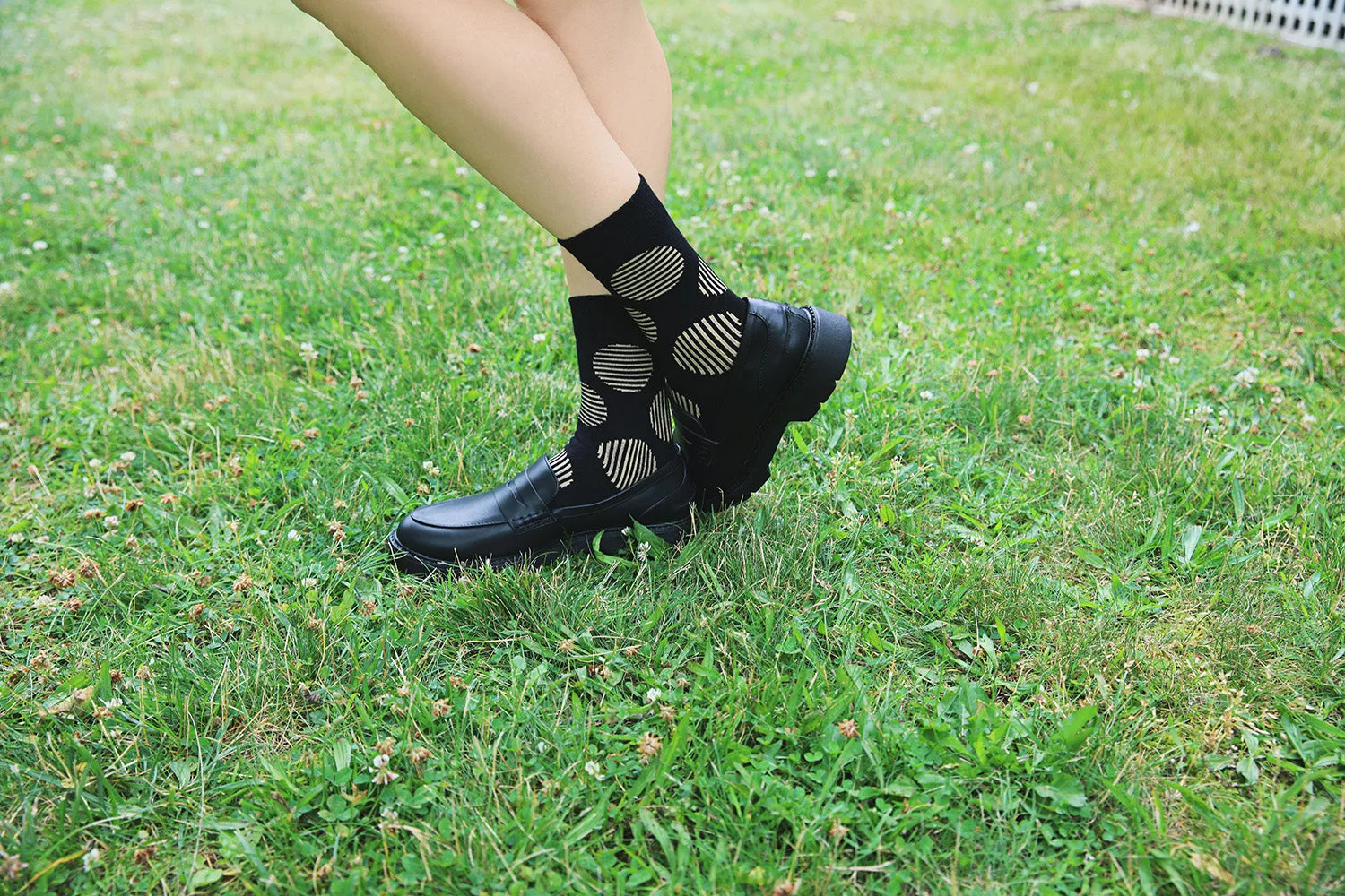 Women's Retro Striped Circle Cotton Blend Crew Sock sold by MeMoi product image thumbnail 2