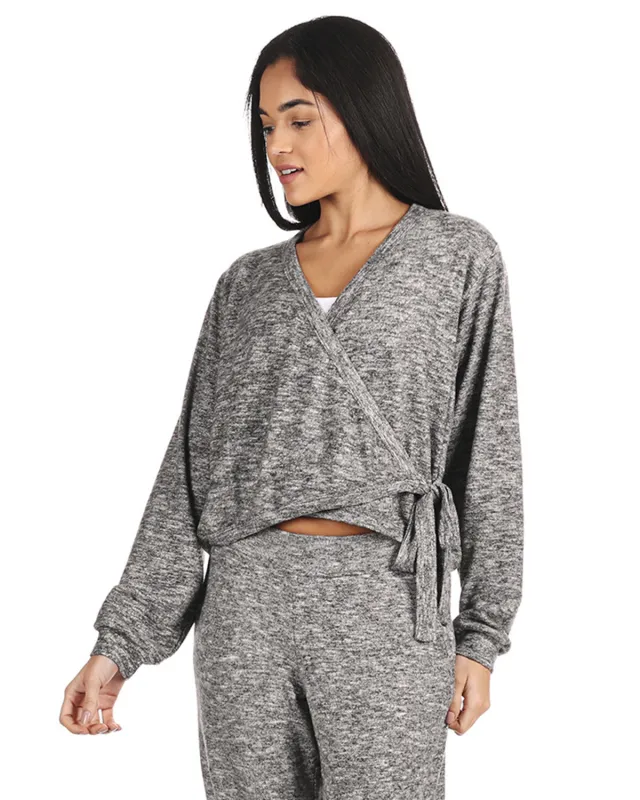 Women's Ultra-Soft Lightweight Hacci Short Wrap Top sold by MeMoi