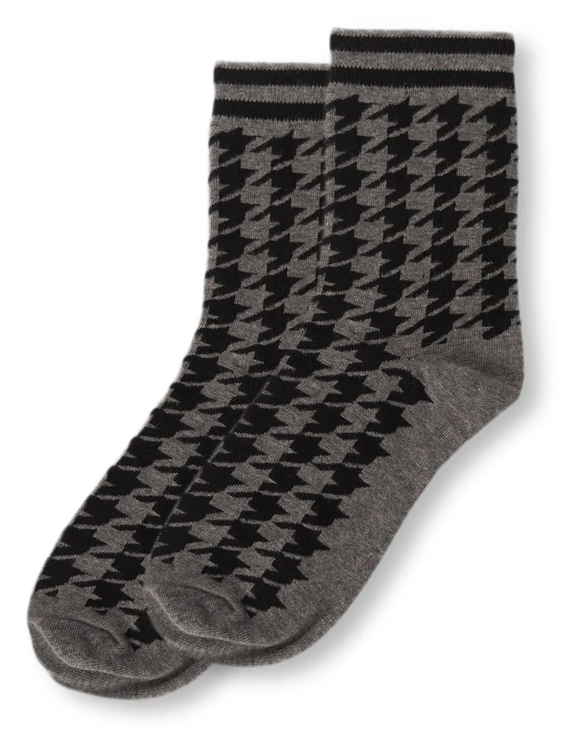 Women's Classic Houndstooth Cotton Blend Crew Sock sold by MeMoi product image thumbnail 3