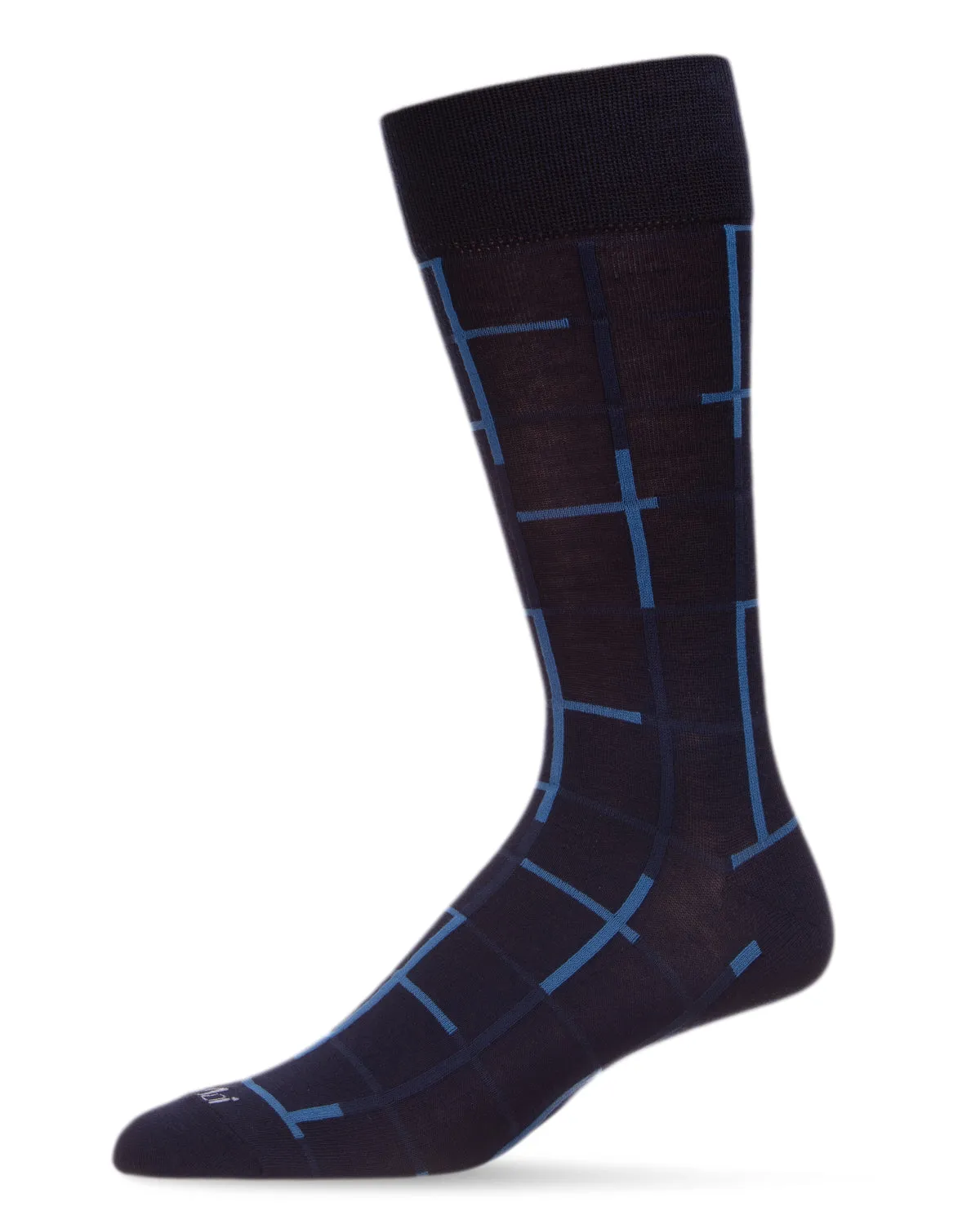 Men's Classic Windowpane Bamboo Dress Crew Socks sold by MeMoi product image thumbnail 4