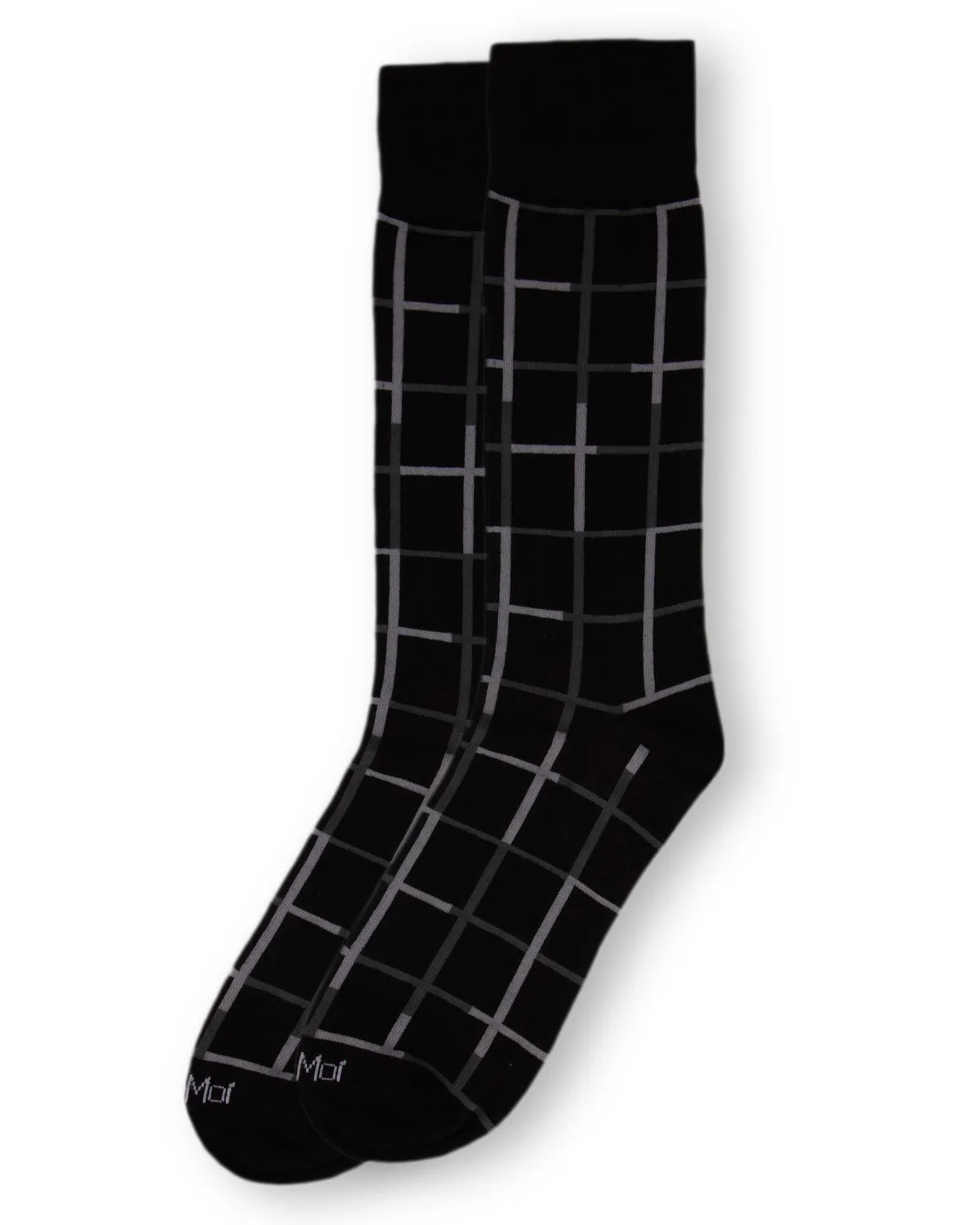 Men's Classic Windowpane Bamboo Dress Crew Socks sold by MeMoi product image thumbnail 3