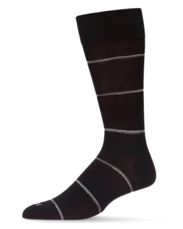 Men's Spacedye Stripe Bamboo Dress Crew Socks sold by MeMoi