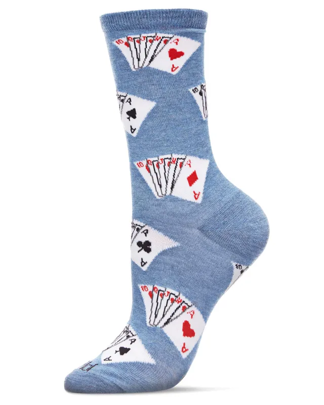 Playing Cards Bamboo Blend Crew Socks sold by MeMoi