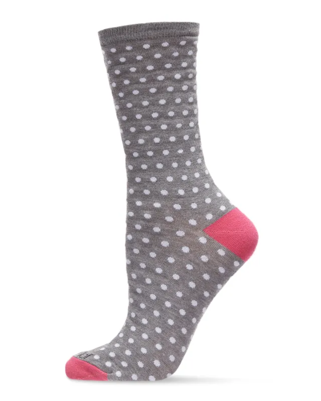 Pin Dot Bamboo Blend Crew Sock sold by MeMoi