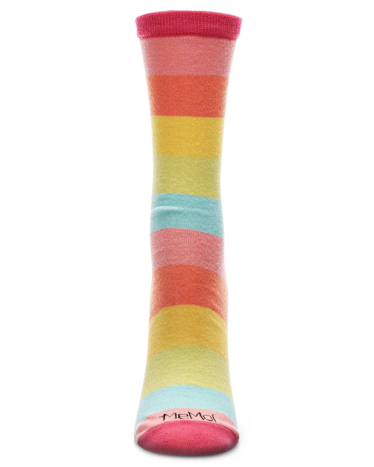 Multicolor Stripe Splash Bamboo Blend Crew Socks sold by MeMoi product image thumbnail 2