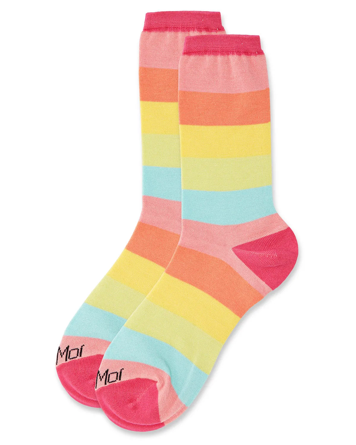 Multicolor Stripe Splash Bamboo Blend Crew Socks sold by MeMoi product image thumbnail 3