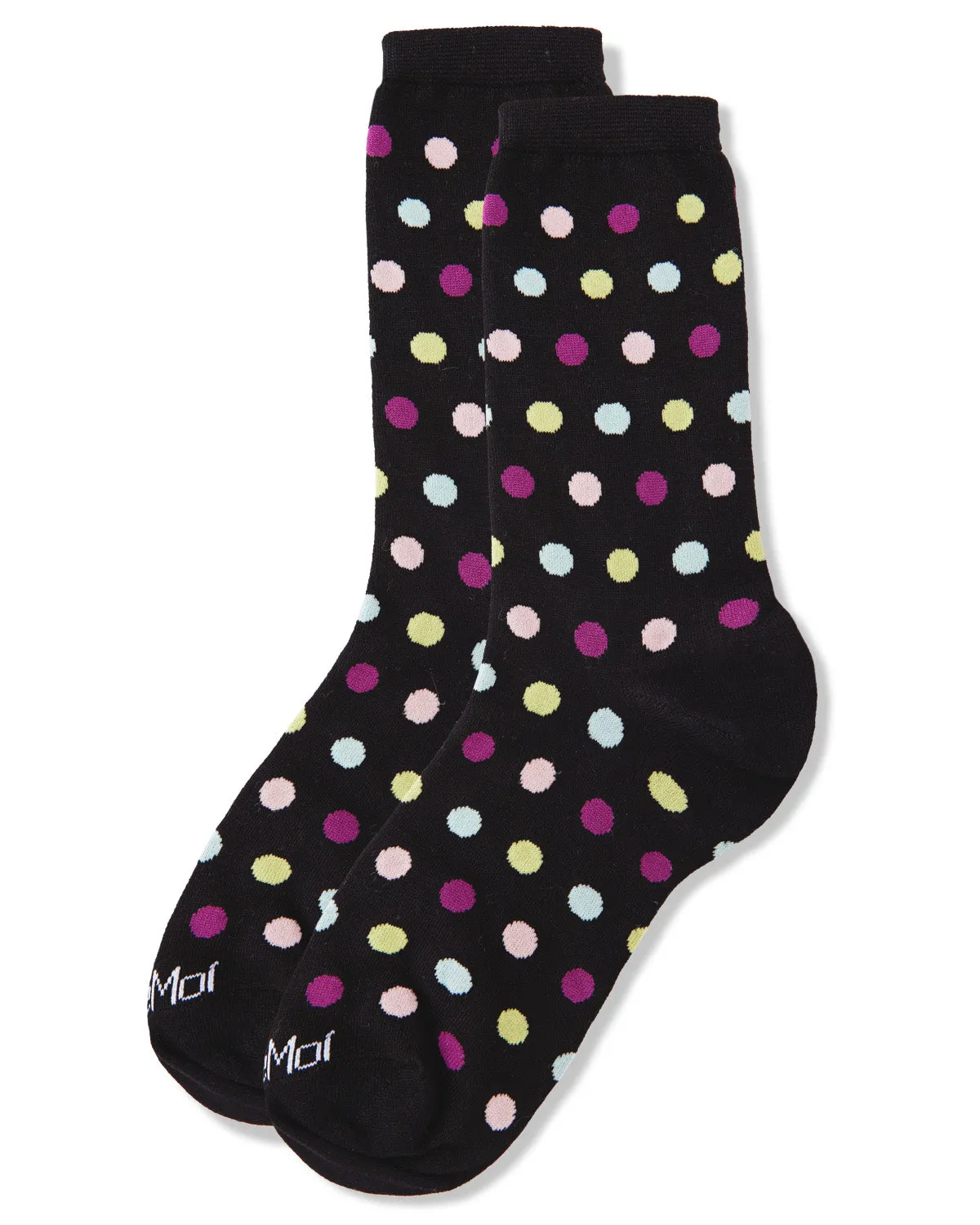 Multicolor Polka Dots Bamboo Blend Crew Sock sold by MeMoi product image thumbnail 3