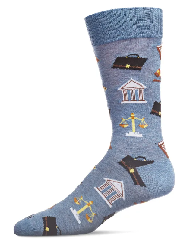 Men's Law N Order Heathered Bamboo Blend Novelty Crew Sock sold by MeMoi
