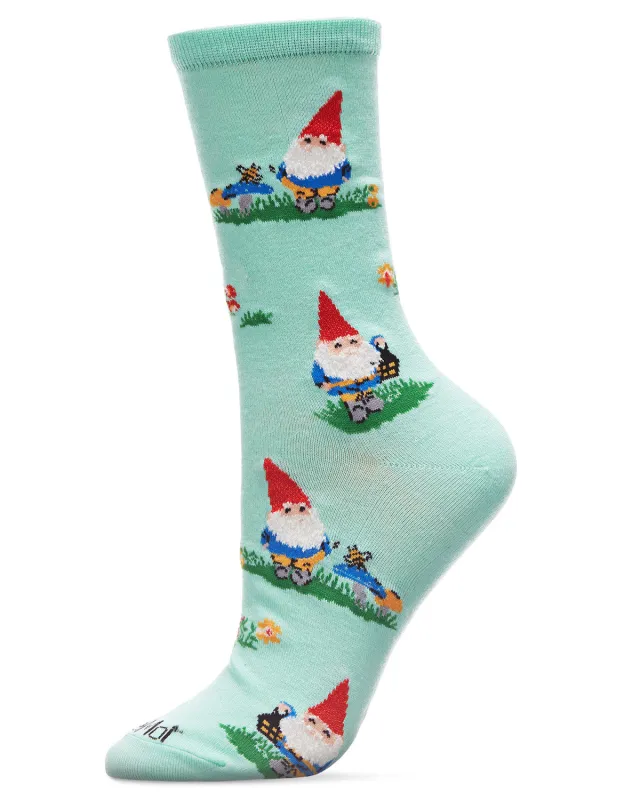 Gnome Invasion Bamboo Blend Crew Socks sold by MeMoi