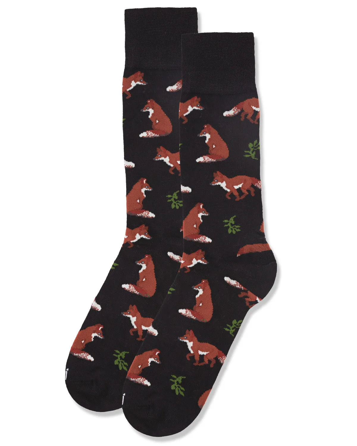 Men's Fantastic Foxes Bamboo Blend Novelty Crew Sock sold by MeMoi product image thumbnail 3
