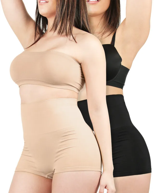 High-Waisted Sculpted Boy Shorts 2 Pack sold by MeMoi