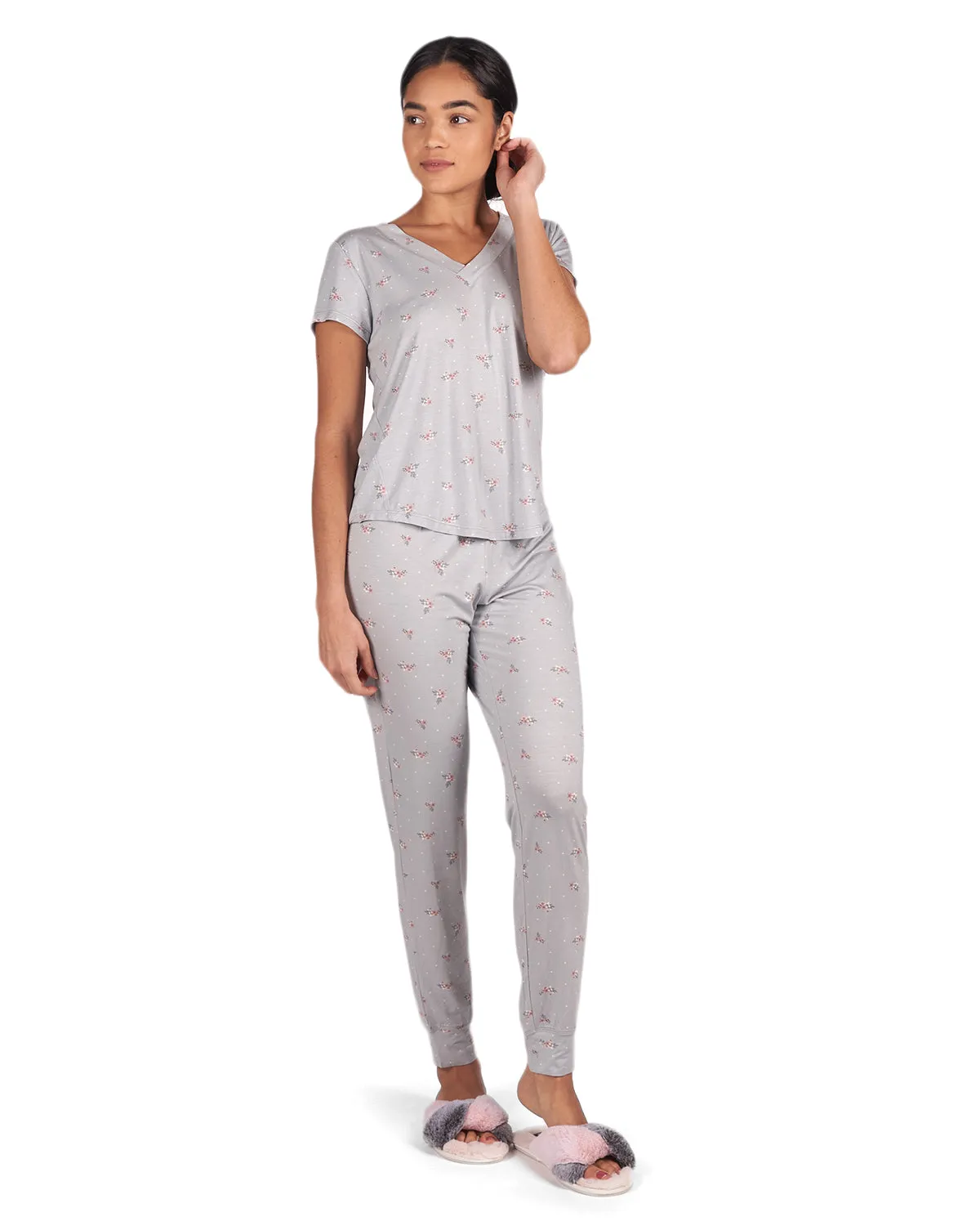 Women's Ditsy Floral Bamboo Blend Short Sleeve Top sold by MeMoi product image thumbnail 2