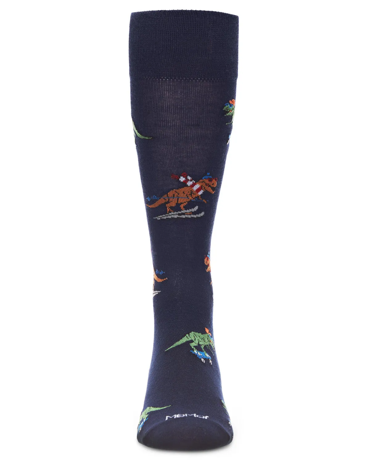Men's Skiing and Skating Dinosaurs Bamboo Blend Novelty Crew Sock sold by MeMoi product image thumbnail 2