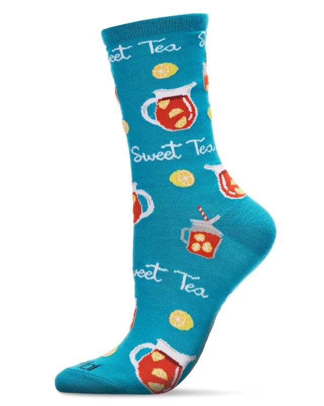 Sweet Tea For Me Bamboo Blend Crew Sock sold by MeMoi