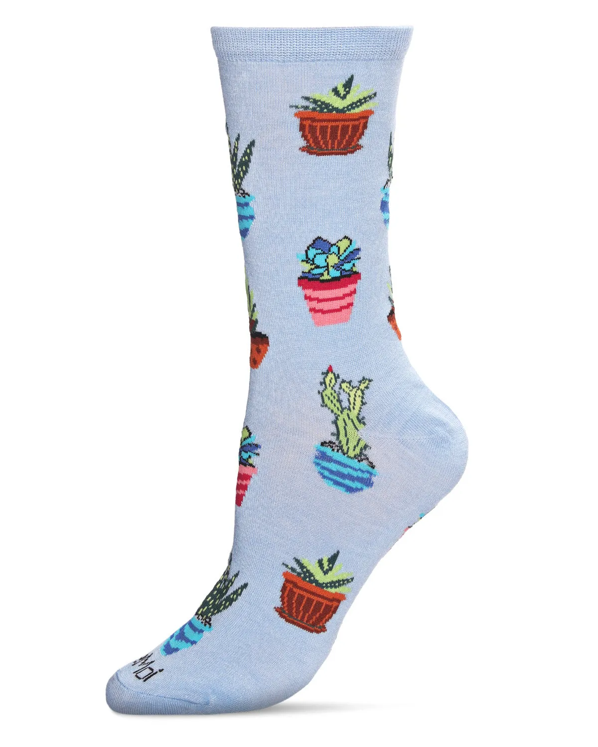 Succ It Up Succulents Bamboo Blend Crew Socks sold by MeMoi product image thumbnail 2