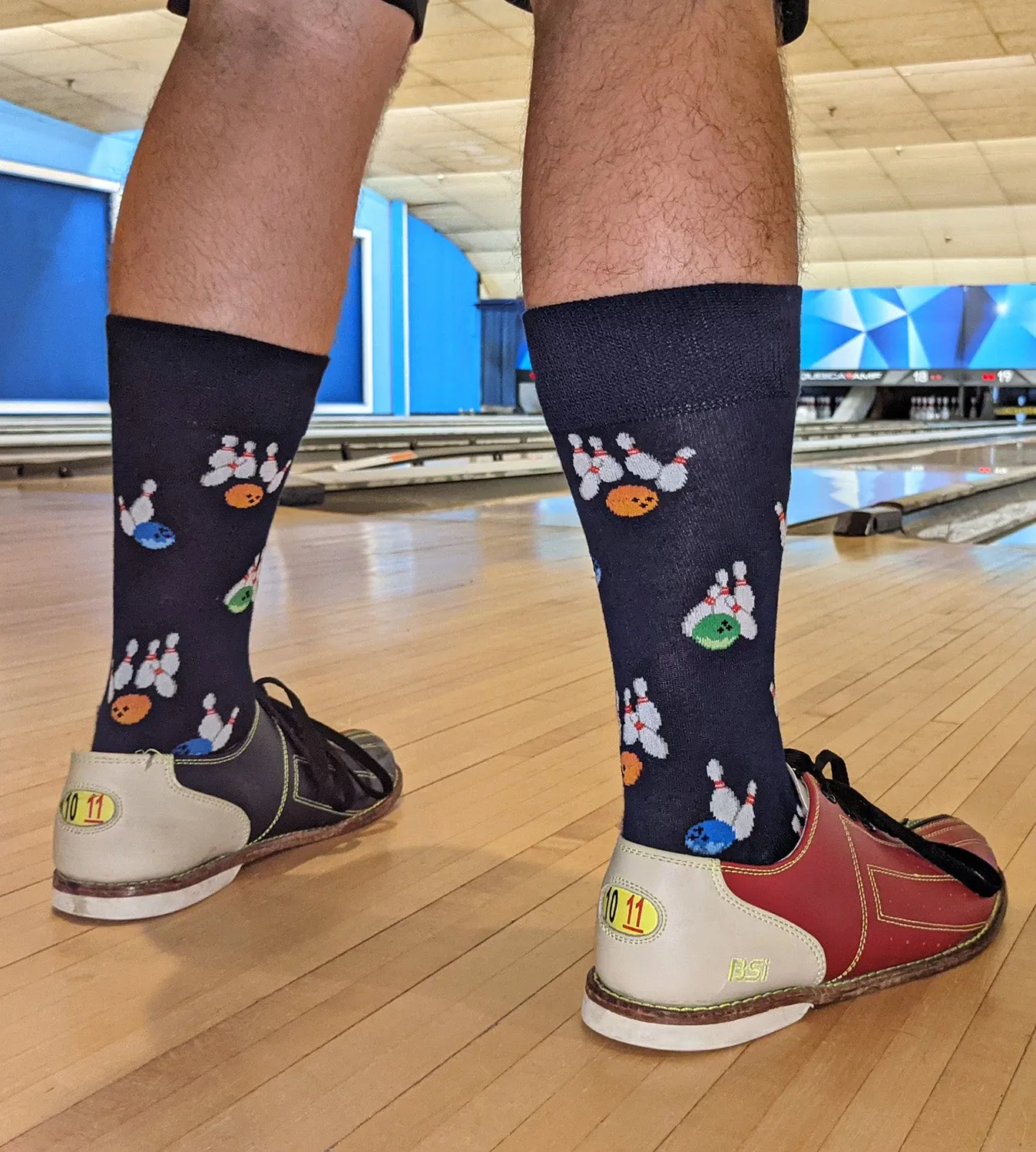 Men's Let's Go Bowling Bamboo Blend Novelty Crew Sock sold by MeMoi product image thumbnail 2