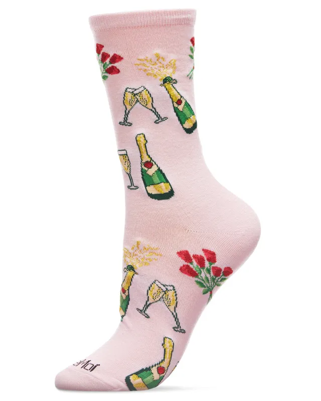 Champagne Celebration Bamboo Blend Crew Socks sold by MeMoi
