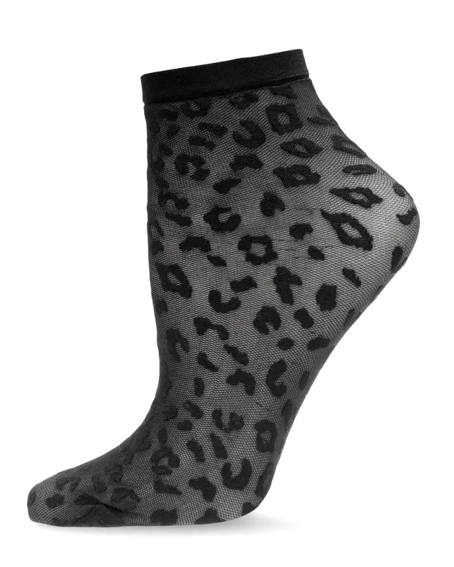 Women's Wild and Free Leopard Print Sheer Anklet Sock sold by MeMoi