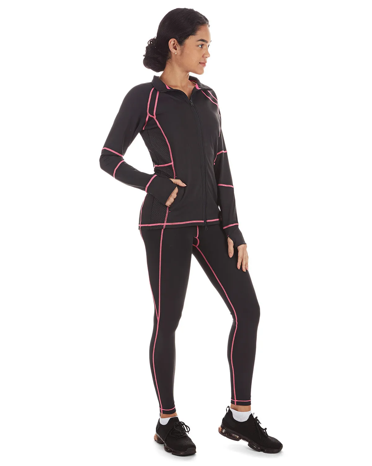 Women's Neon Stitching High-Waist Performance Shaping Leggings sold by MeMoi product image thumbnail 2