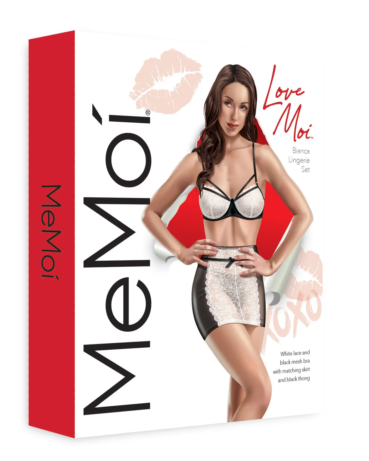 Women's 3 Piece Set Bianca Lusty Lace Bra, Thong, and Garter sold by MeMoi product image thumbnail 4