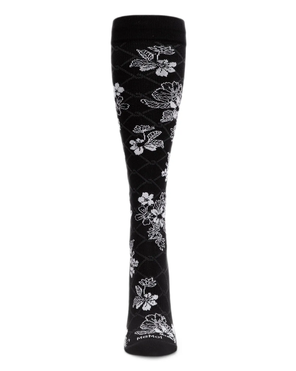 Women's Floral Link Nylon 15-20mmHg Graduated Compression Socks sold by MeMoi product image thumbnail 2