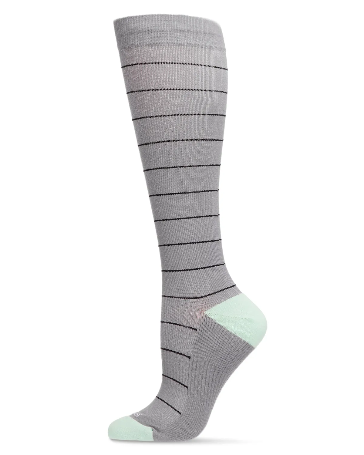 Unisex Thin Striped Antimicrobial Nylon 15-20mmHg Graduated Compression Socks sold by MeMoi product image thumbnail 3