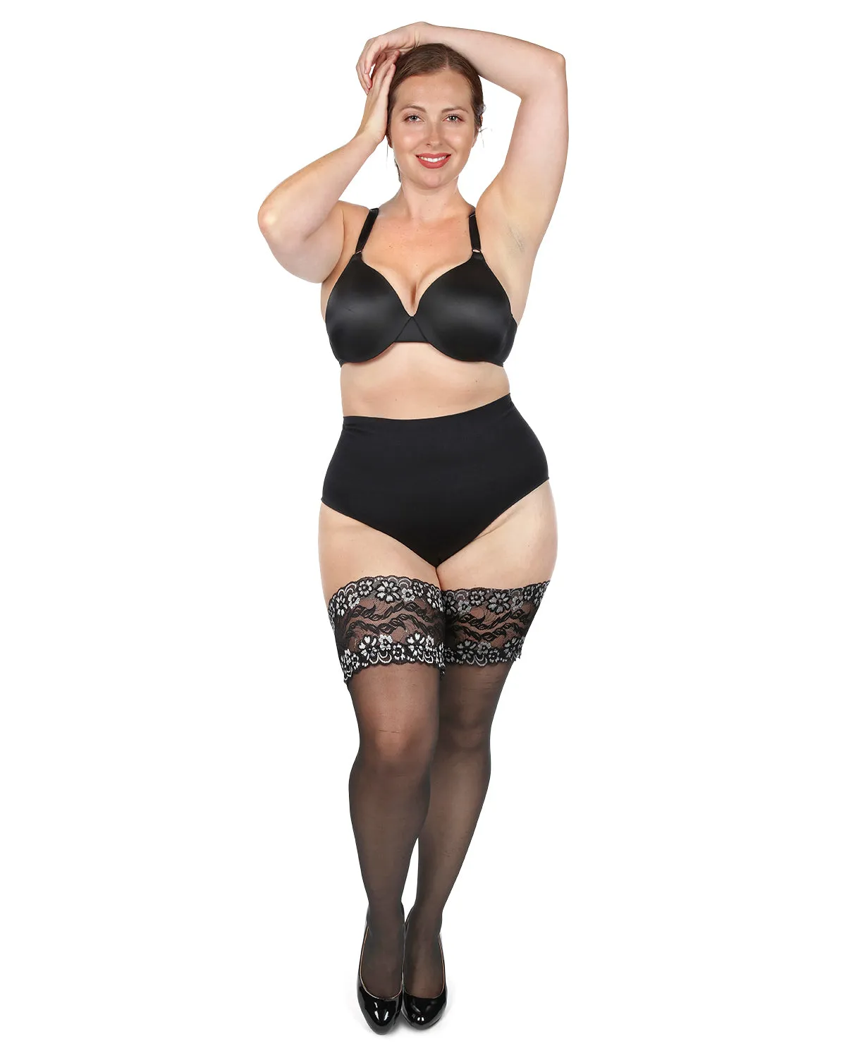 Women's French Lace Cuff Sheer Thigh High sold by MeMoi product image thumbnail 5