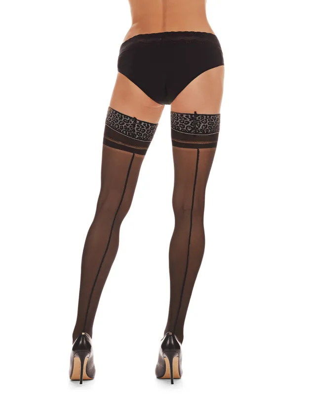 Women's Animal Instinct Backseam Sheer Thigh Highs sold by MeMoi