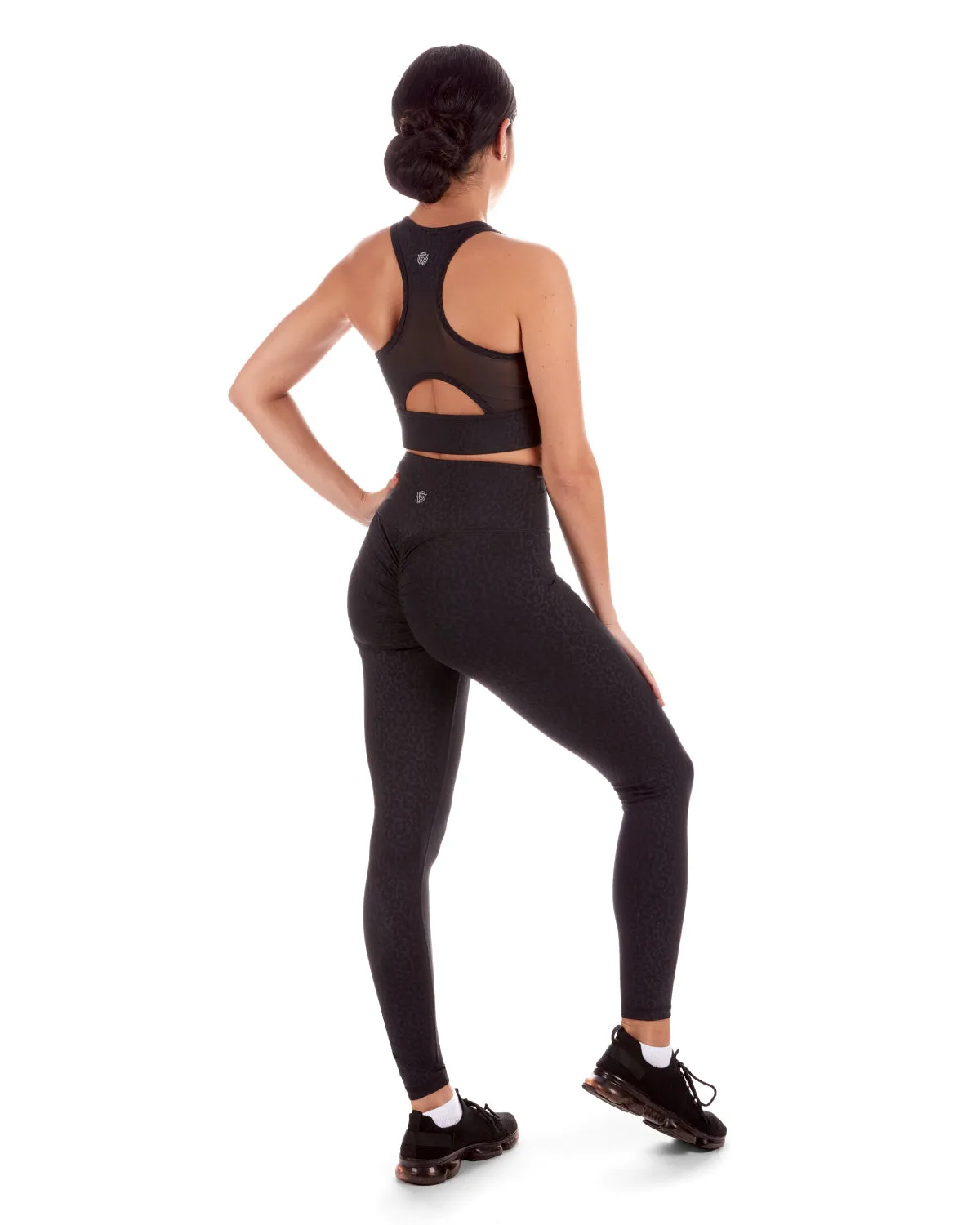 Women's Leopard Print Racerback Sports Bra with Removable Cups sold by MeMoi product image thumbnail 3