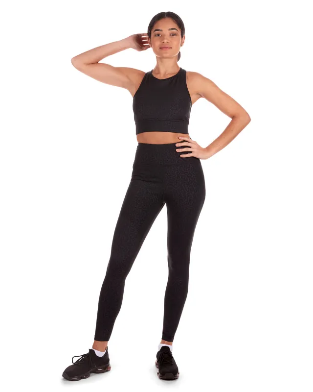 Women's Leopard Print Racerback Sports Bra with Removable Cups sold by MeMoi