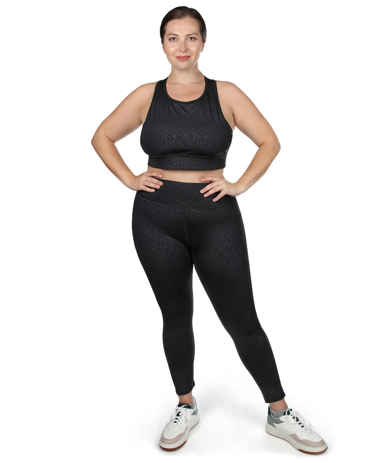 Women's Leopard Print Racerback Sports Bra with Removable Cups sold by MeMoi product image thumbnail 4